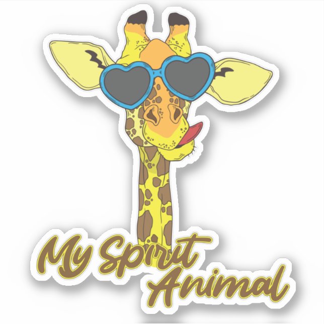 Giraffen sind mein Geist Tier Aufkleber (Vorderseite)