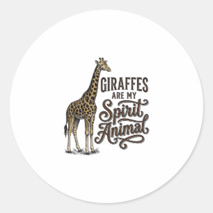 Giraffen sind mein spirituelles Tier, Vintage-Shir Runder Aufkleber