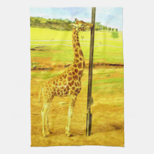 Giraffen sind so Coole Wasserfarbe, Geschirrtuch