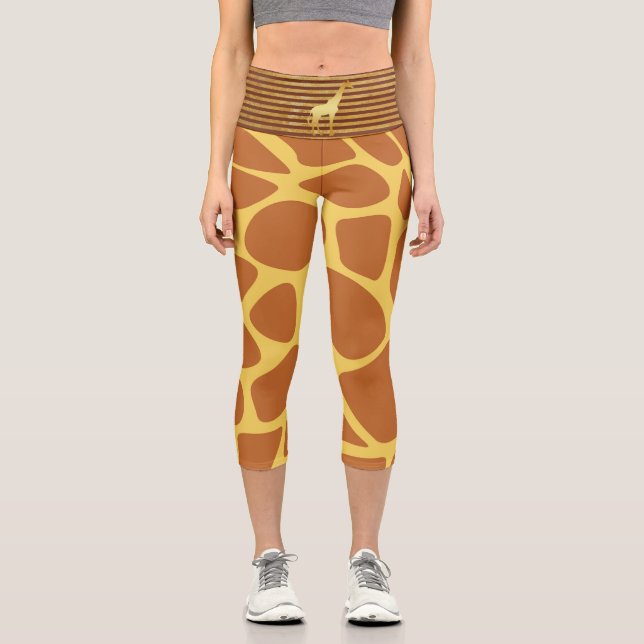 Giraffen-Spots Gold Capri Leggings (Vorderseite)