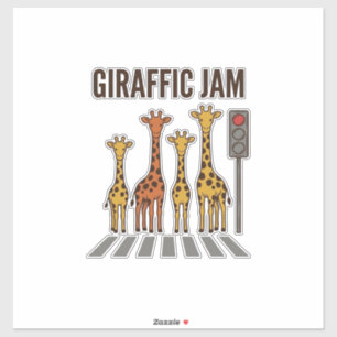 Giraffen-Stau Lustiger Giraffenübergang Vintage-Ve Aufkleber