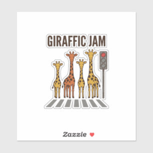 Giraffen-Stau Lustiger Giraffenübergang Vintage-Ve Aufkleber