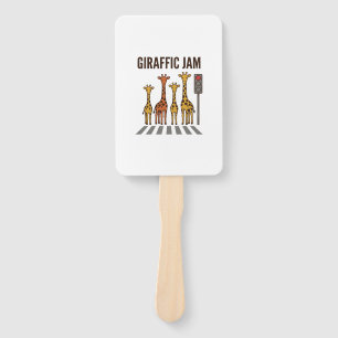 Giraffen-Stau Lustiger Giraffenübergang Vintage-Ve Fächer