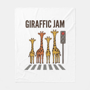 Giraffen-Stau Lustiger Giraffenübergang Vintage-Ve Fleecedecke