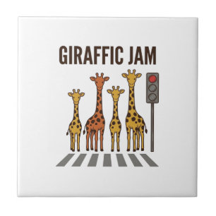 Giraffen-Stau Lustiger Giraffenübergang Vintage-Ve Fliese