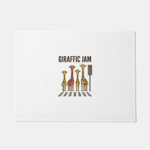 Giraffen-Stau Lustiger Giraffenübergang Vintage-Ve Fußmatte