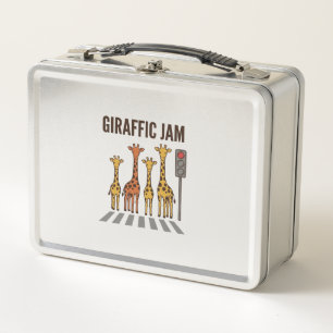 Giraffen-Stau Lustiger Giraffenübergang Vintage-Ve Metall Brotdose