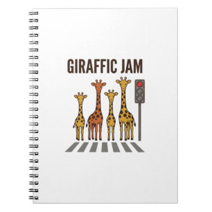 Giraffen-Stau Lustiger Giraffenübergang Vintage-Ve Notizblock