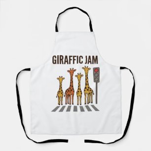 Giraffen-Stau Lustiger Giraffenübergang Vintage-Ve Schürze