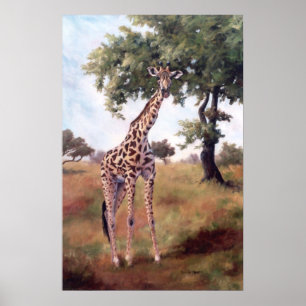 Giraffen-stehendes hohes Plakat