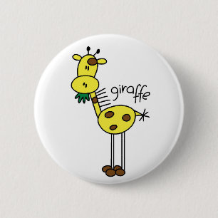 Giraffen-Strichmännchen-Knopf Button