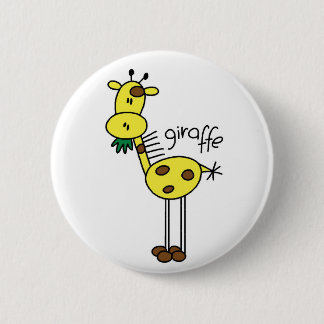 Giraffen-Strichmännchen-Knopf Button