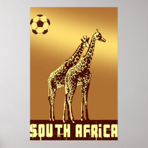 Giraffen Sunset South Africa World Soccer Safari Poster