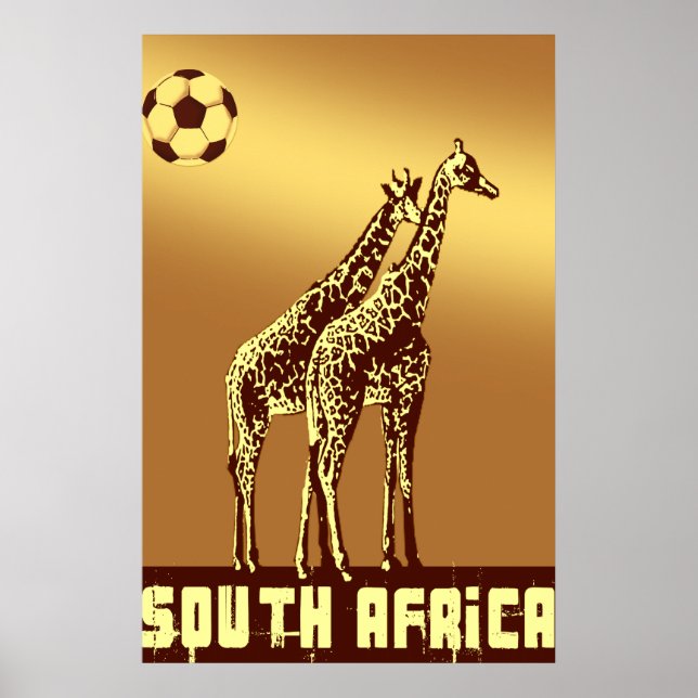 Giraffen Sunset South Africa World Soccer Safari Poster (Vorne)