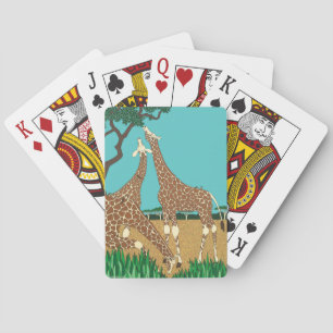 Giraffen & Tick-Vögel Spielkarten
