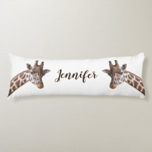 Giraffen-Tier-personalisierter Name Seitenschläferkissen