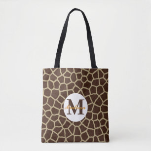 Giraffen-Tierdruck-Monogramm-Tasche