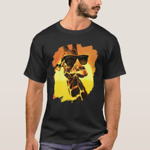Giraffen tragen Sonnenbrille Sonnenuntergangsgiraf T-Shirt