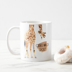 Giraffen-Uhr 2017 - Tasse heraus schauen