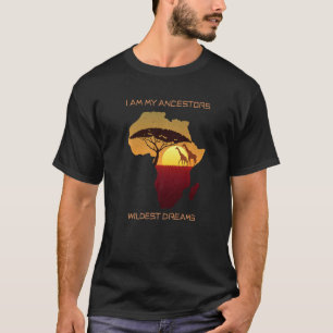 Giraffen und Afrika Karte Ich bin meine Vorfahren T-Shirt