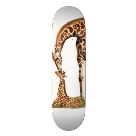 Giraffen- und Babykalbküssen Skateboard