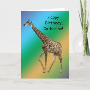 Giraffen und Bäume,长颈鹿. Wildtier-Zoo-Fotografie Karte