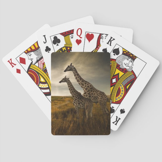 Giraffen und die Landschaft Spielkarten (Rückseite)