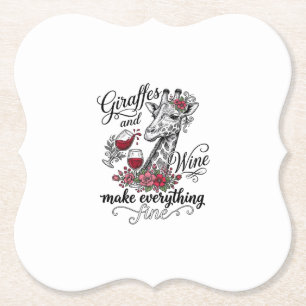 Giraffen Und Wein Vintage Sticker Shirt Design_1 Untersetzer