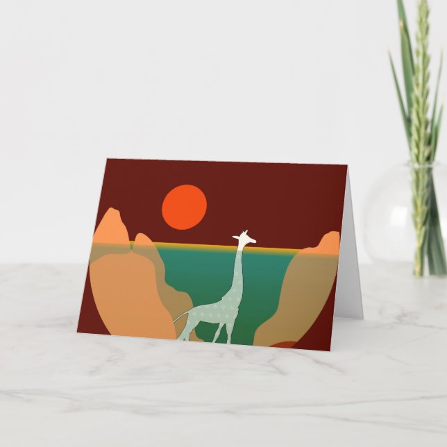 Giraffen-ursprünglicher Entwurf Feiertagskarte (Vorderseite)
