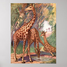 Giraffen von Louis Sargent, Vintage afrikanische T Poster