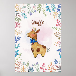 Giraffen-Watercolor-Poster Poster