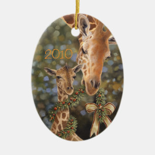 Giraffen-Weihnachtsverzierung Keramikornament