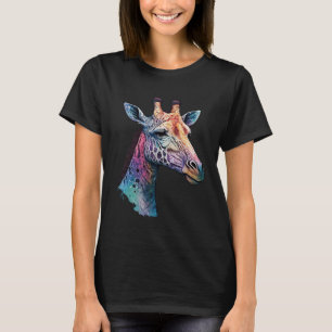 Giraffen Zoo Safari Trips Wasserfarbe Natur Wildti T-Shirt