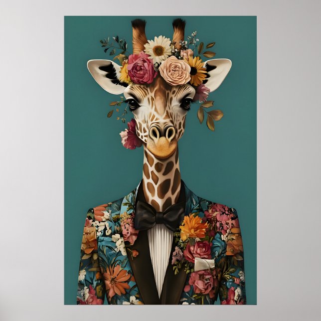 Giraffenanzugposter, Giraffenporträt, Giraffe Poster (Vorne)