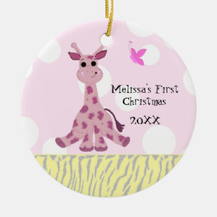Giraffenbaby's erstes Weihnachten Keramik Ornament