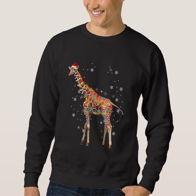 Giraffenbaum-Lichter-Christmas-Pullover Xmas-Tier  Sweatshirt (Vorderseite)