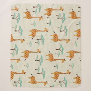 Giraffenbaumstruktur Vintage Muster. Sherpadecke
