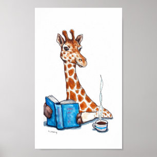 Giraffenbuch und Getränke Poster
