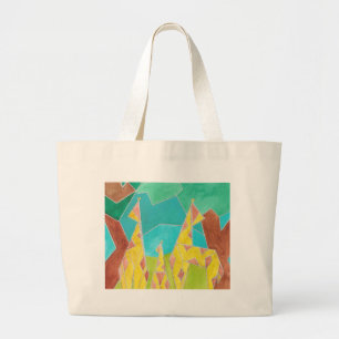 Giraffenfamilie Original Abstrakt Kunst Jumbo Stoffbeutel