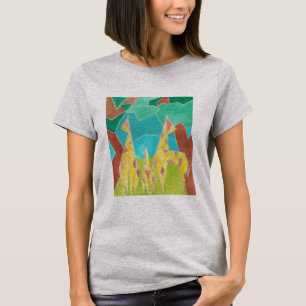 Giraffenfamilie Original Abstrakt Kunst T-Shirt