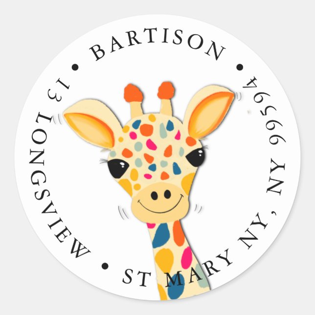 Giraffenfirma Classic Round Sticker (Vorderseite)