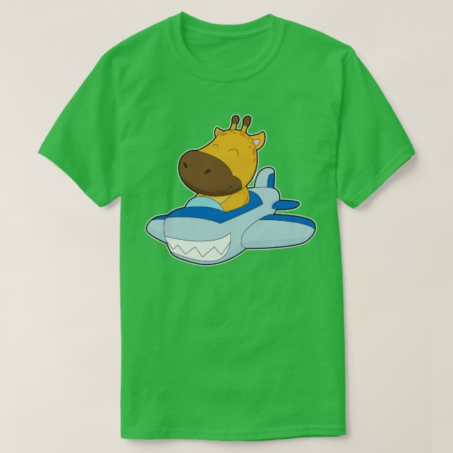 Giraffenflugzeug T-Shirt (Design vorne)