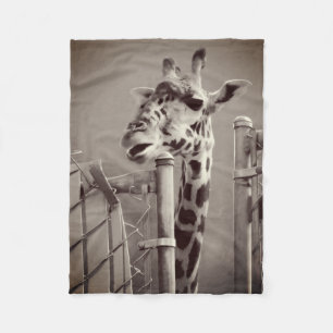 Giraffenfotografie - Vintager Stil Fleecedecke