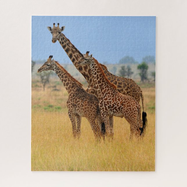 Giraffengruppe im Serengeti-Nationalpark Puzzle (Vertikal)