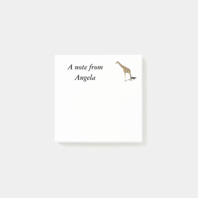 Giraffenhinweise Post-it Klebezettel (Vorderseite)