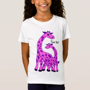 Giraffenillustration in der rosa Farbe T-Shirt