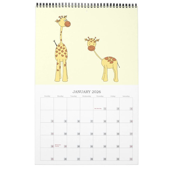 Giraffenkalender 2013. Niedliche Cartoon. Kalender (Jan 2026)