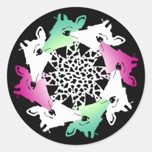 Giraffenkreis-Magnetknopf Klassischer Rundsti Runder Aufkleber