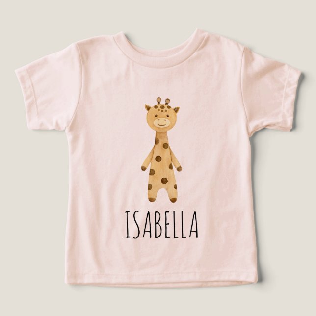 Giraffenmonogramm, niedlich, modern pink (Design Vorderseite)