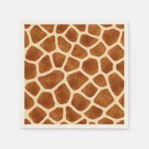 Giraffenmuster Braun Beige Babyparty Safari-Thema Serviette